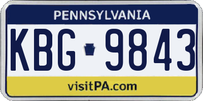 PA license plate KBG9843