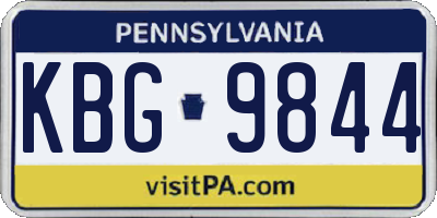 PA license plate KBG9844