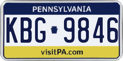 PA license plate KBG9846
