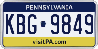 PA license plate KBG9849