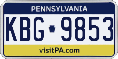 PA license plate KBG9853