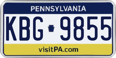 PA license plate KBG9855