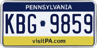 PA license plate KBG9859