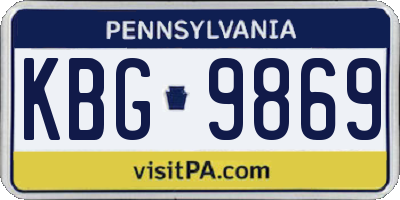 PA license plate KBG9869