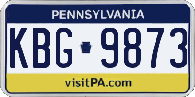 PA license plate KBG9873
