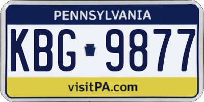 PA license plate KBG9877