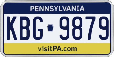 PA license plate KBG9879