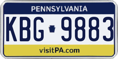 PA license plate KBG9883