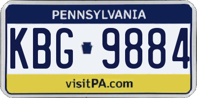 PA license plate KBG9884