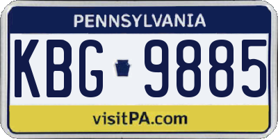 PA license plate KBG9885