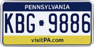 PA license plate KBG9886