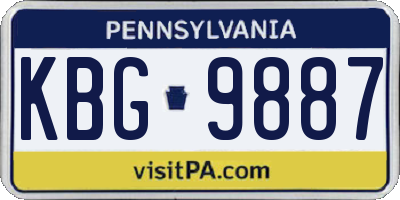 PA license plate KBG9887