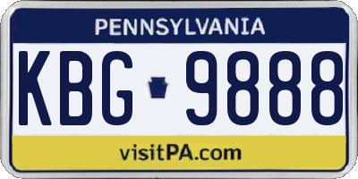 PA license plate KBG9888