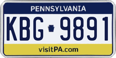 PA license plate KBG9891