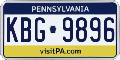 PA license plate KBG9896