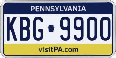 PA license plate KBG9900