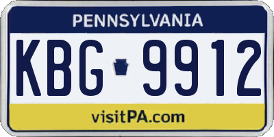 PA license plate KBG9912
