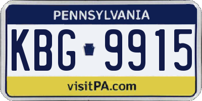PA license plate KBG9915