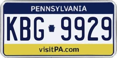 PA license plate KBG9929
