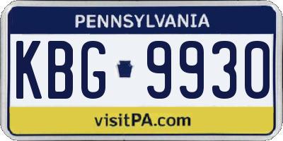 PA license plate KBG9930