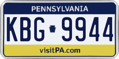 PA license plate KBG9944