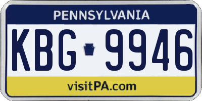 PA license plate KBG9946