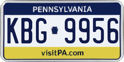 PA license plate KBG9956