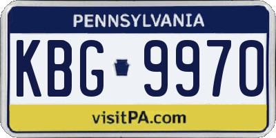 PA license plate KBG9970