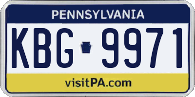 PA license plate KBG9971