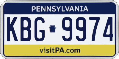 PA license plate KBG9974