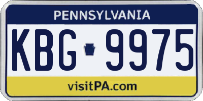 PA license plate KBG9975