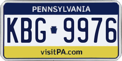 PA license plate KBG9976