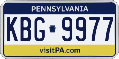 PA license plate KBG9977