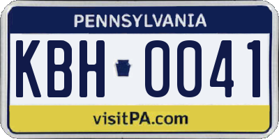 PA license plate KBH0041