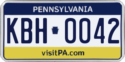PA license plate KBH0042