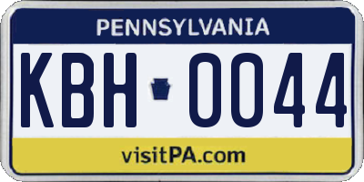 PA license plate KBH0044