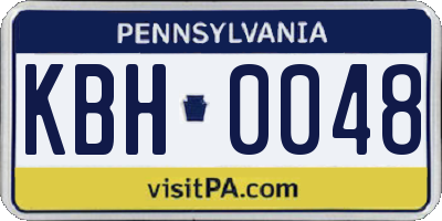 PA license plate KBH0048