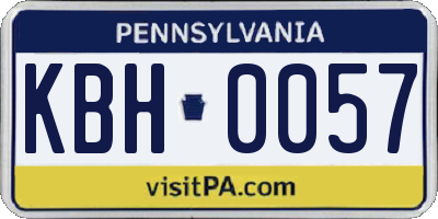 PA license plate KBH0057