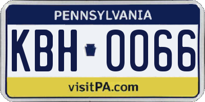 PA license plate KBH0066