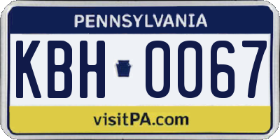 PA license plate KBH0067