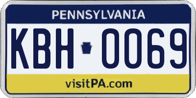 PA license plate KBH0069