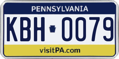 PA license plate KBH0079