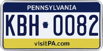 PA license plate KBH0082