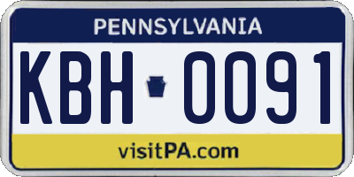 PA license plate KBH0091
