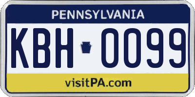 PA license plate KBH0099
