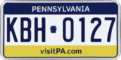 PA license plate KBH0127