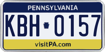 PA license plate KBH0157