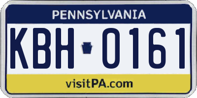 PA license plate KBH0161