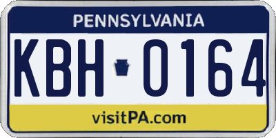 PA license plate KBH0164