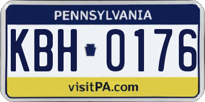 PA license plate KBH0176